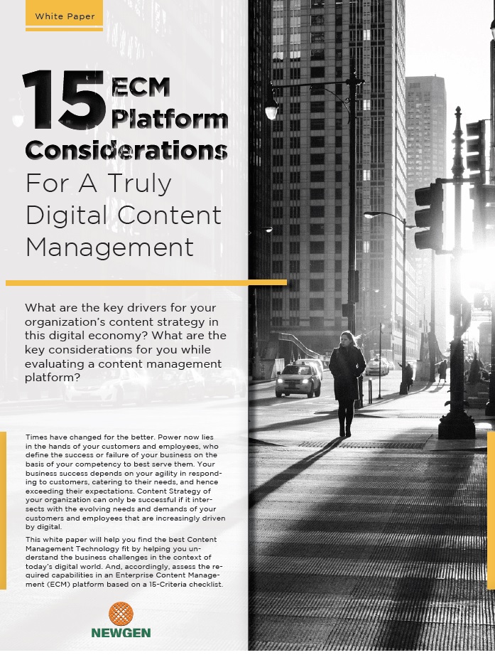 Whitepaper: 15 ECM Platform Considerations For a Truly Digital Content Management