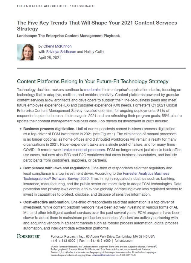 Analyst Report: The Five Key Trends That Will Shape Your 2021 Content Services Strategy
